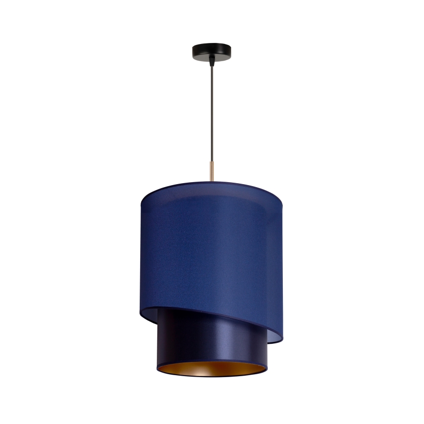 Duolla - Luster na sajli PARIS 1x E27/15W/230V, prečnik 40 cm, plava/zlatna