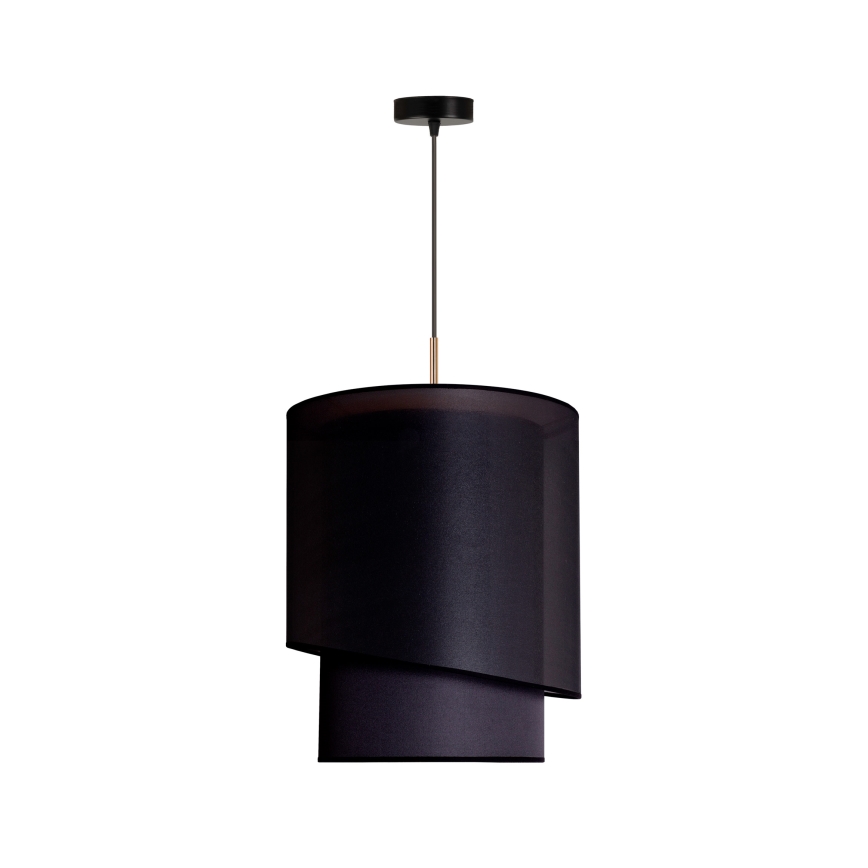 Duolla - Luster na sajli PARIS 1xE27/15W/230V prečnik 40 cm crna/zlatna