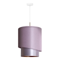 Duolla - Luster na sajli PARIS 1xE27/15W/230V prečnik 40 cm ružičasta/srebrna/bakarna