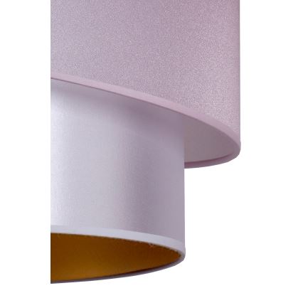 Duolla - Luster na sajli PARIS 1xE27/15W/230V prečnik 40 cm ružičasta/srebrna/bakarna