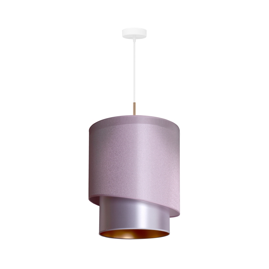 Duolla - Luster na sajli PARIS 1xE27/15W/230V prečnik 40 cm ružičasta/srebrna/bakarna