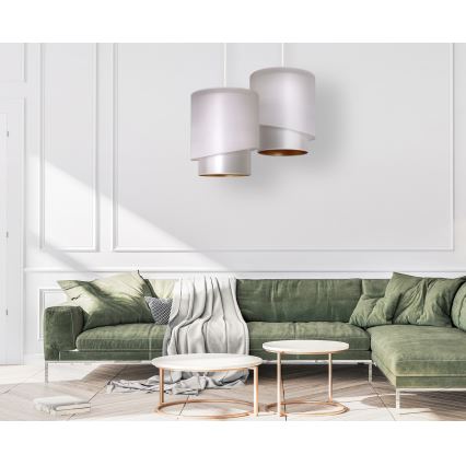 Duolla - Luster na sajli PARIS 1xE27/15W/230V Ø 40 cm srebrna/zlatna