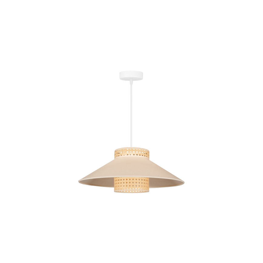 Duolla - Luster na sajli RIO RATTAN 1xE27/15W/230V prečnik 45 cm bež/ratan