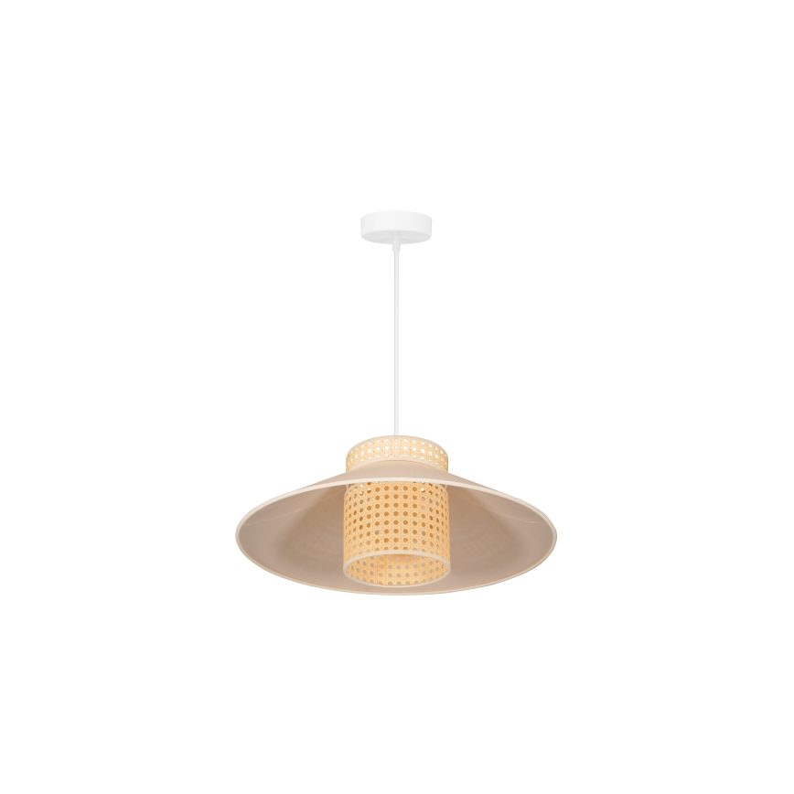 Duolla - Luster na sajli RIO RATTAN 1xE27/15W/230V prečnik 45 cm bež/ratan