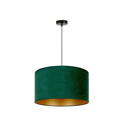 Duolla - Luster na sajli ROLLER 1xE27/15W/230V tamnozelena/zlatna, prečnik 40 cm