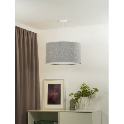 Duolla - Luster na sajli ROLLER ECO RECYCLING 1xE27/15W/230V prečnik 45 cm siva