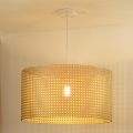 Duolla - Luster na sajli ROLLER RATTAN 1xE27/15W/230V, prečnik 45 cm, bež