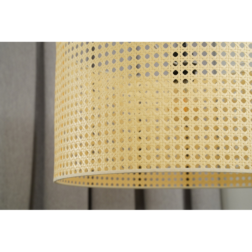 Duolla - Luster na sajli ROLLER RATTAN 1xE27/15W/230V, prečnik 45 cm, bež