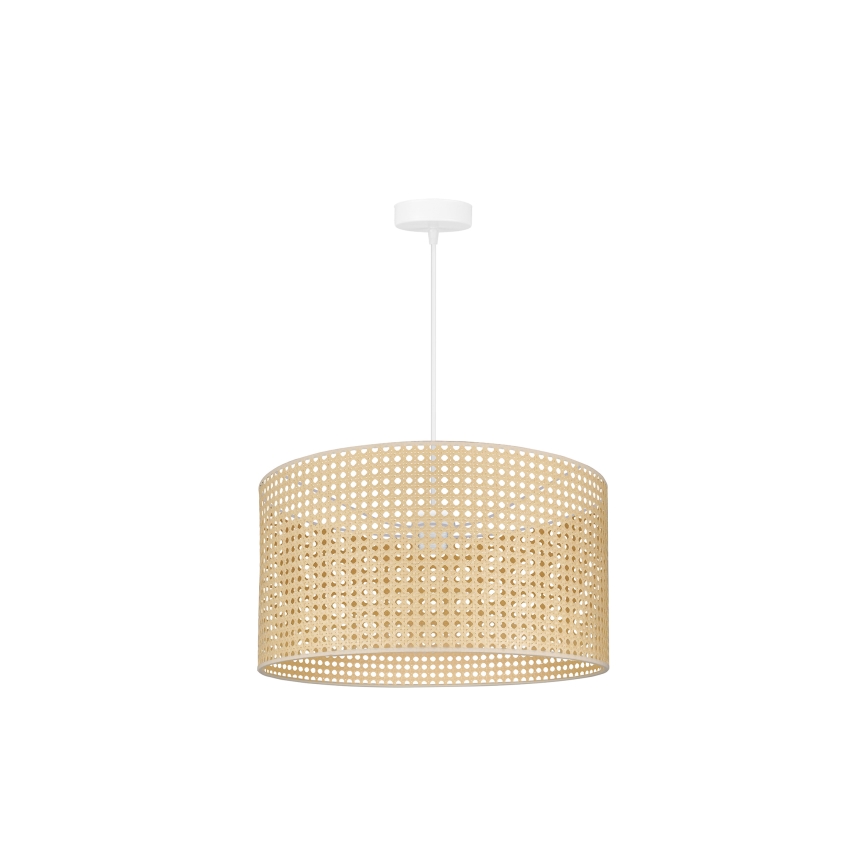 Duolla - Luster na sajli ROLLER RATTAN 1xE27/15W/230V, prečnik 45 cm, bež