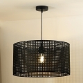 Duolla - Luster na sajli ROLLER RATTAN 1xE27/15W/230V prečnik 45 cm, crn