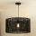Duolla - Luster na sajli ROLLER RATTAN 1xE27/15W/230V prečnik 45 cm, crn