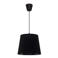 Duolla - luster na sajli SOLO, 1xE27/40W/230V, prečnik 24 cm, crna