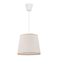 Duolla - Luster na sajli SOLO 1xE27/40W/230V, prečnik 24 cm, svetlo bež