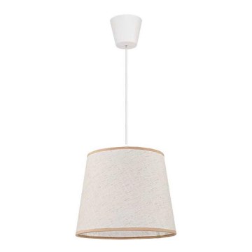 Duolla - Luster na sajli SOLO 1xE27/40W/230V, prečnik 24 cm, svetlo bež