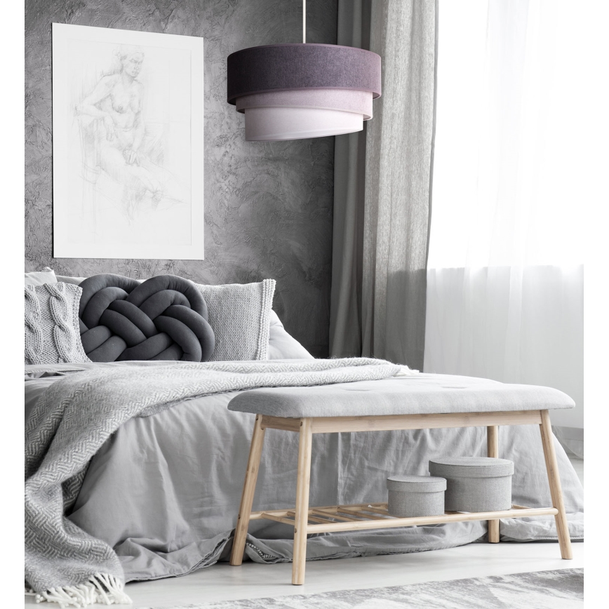 Duolla - Luster na sajli TRIO 1xE27/15W/230V, prečnik 45 cm, antracit/siva/bela