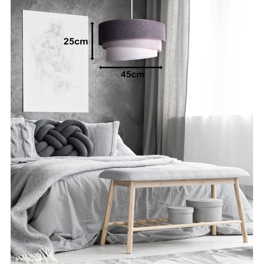 Duolla - Luster na sajli TRIO 1xE27/15W/230V, prečnik 45 cm, antracit/siva/bela