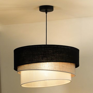 Duolla - Luster na sajli TRIO 1xE27/15W/230V, prečnik 45 cm, crna/siva/bela