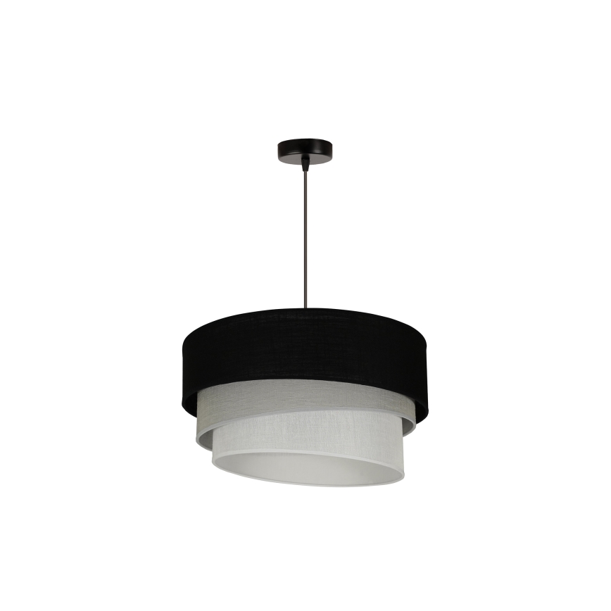 Duolla - Luster na sajli TRIO 1xE27/15W/230V, prečnik 45 cm, crna/siva/bela