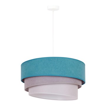 Duolla - Luster na sajli TRIO 1xE27/15W/230V prečnik 45 cm tirkizna/siva/bela