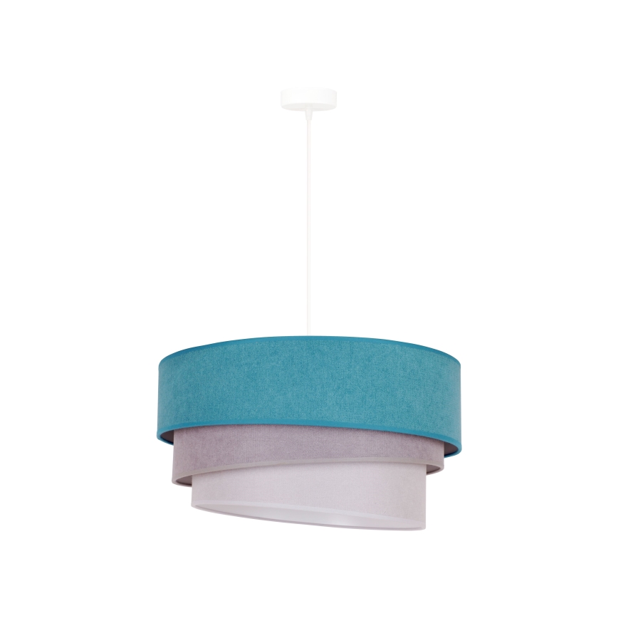 Duolla - Luster na sajli TRIO 1xE27/15W/230V prečnik 45 cm tirkizna/siva/bela