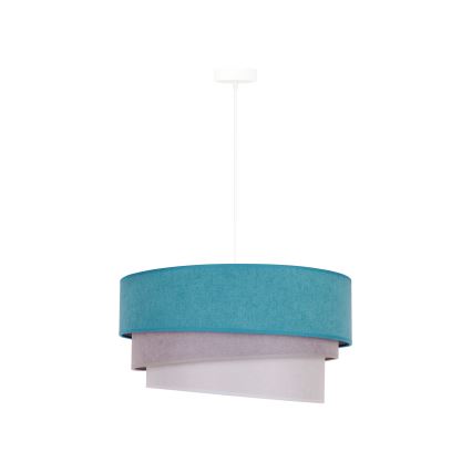 Duolla - Luster na sajli TRIO 1xE27/15W/230V prečnik 45 cm tirkizna/siva/bela