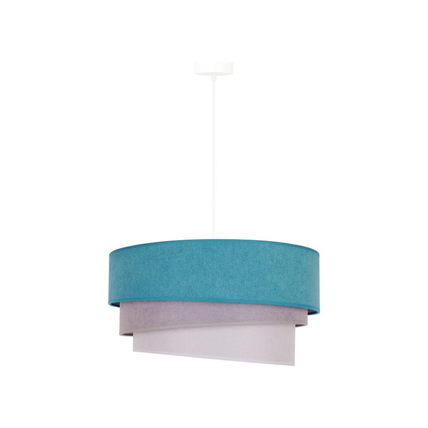 Duolla - Luster na sajli TRIO 1xE27/15W/230V prečnik 45 cm tirkizna/siva/bela