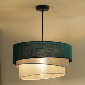 Duolla - Luster na sajli TRIO 1xE27/15W/230V, prečnik 45 cm, zelena/siva/bela