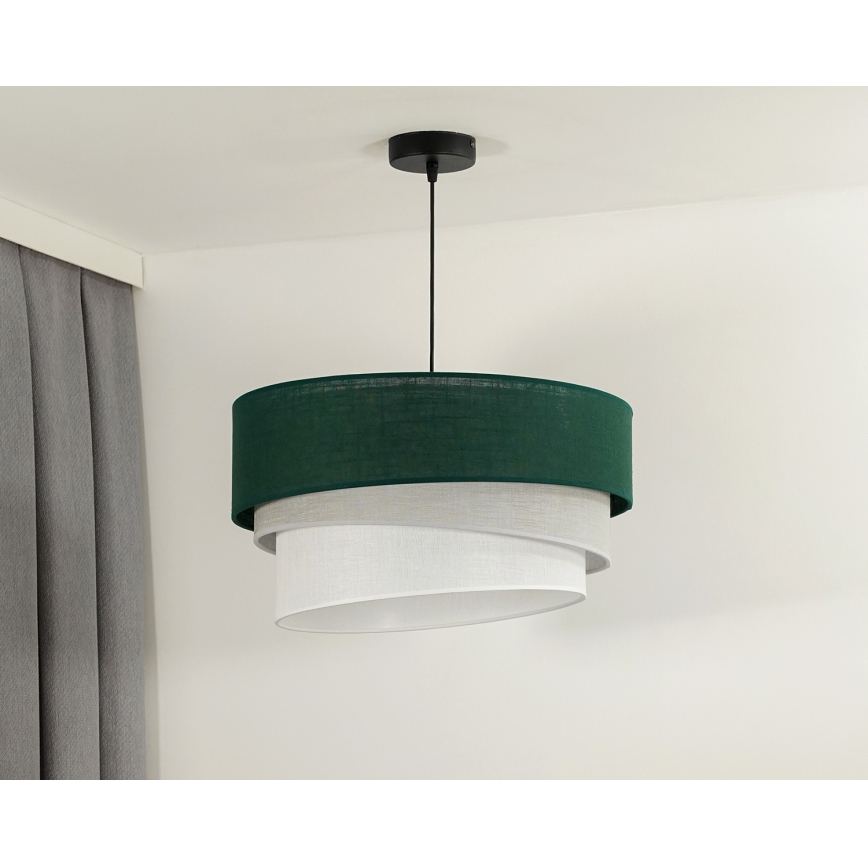 Duolla - Luster na sajli TRIO 1xE27/15W/230V, prečnik 45 cm, zelena/siva/bela
