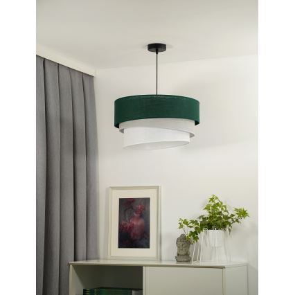 Duolla - Luster na sajli TRIO 1xE27/15W/230V, prečnik 45 cm, zelena/siva/bela