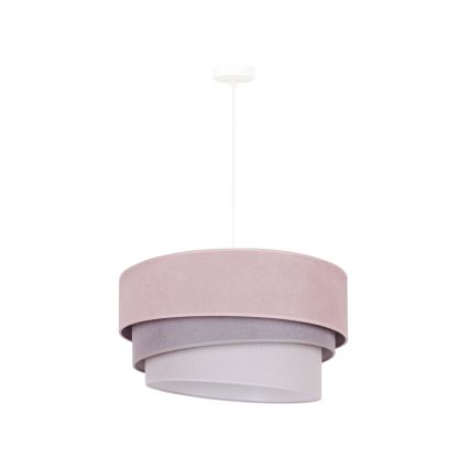Duolla - Luster na sajli TRIO 1xE27/15W/230V Ø 45 cm ružičasta/siva/bela