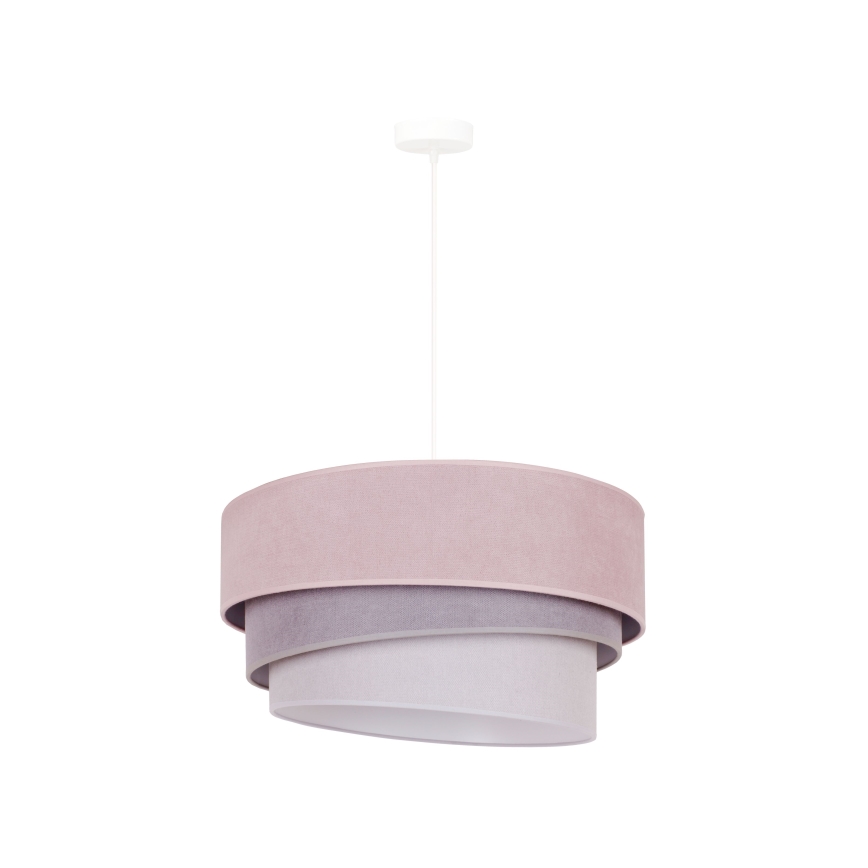 Duolla - Luster na sajli TRIO 1xE27/15W/230V Ø 45 cm ružičasta/siva/bela