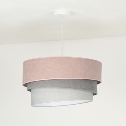 Duolla - Luster na sajli TRIO 1xE27/15W/230V Ø 45 cm ružičasta/siva/bela