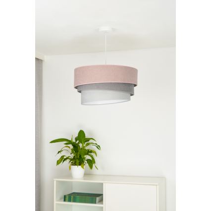 Duolla - Luster na sajli TRIO 1xE27/15W/230V Ø 45 cm ružičasta/siva/bela