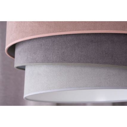 Duolla - Luster na sajli TRIO 1xE27/15W/230V Ø 45 cm ružičasta/siva/bela