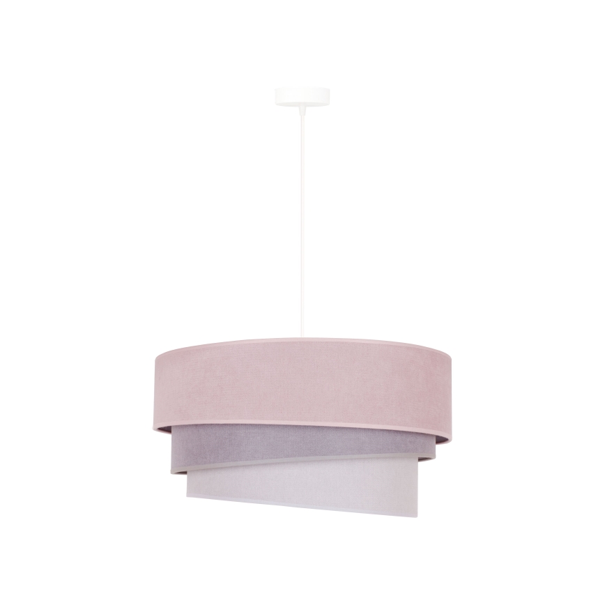 Duolla - Luster na sajli TRIO 1xE27/15W/230V Ø 45 cm ružičasta/siva/bela