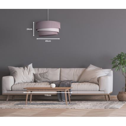 Duolla - Luster na sajli TRIO 1xE27/40W/230V prečnik 45 cm siva/bela