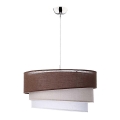 Duolla - Luster na sajli TRIO 1xE27/40W/230V, prečnik 45 cm, smeđa/bež/bela