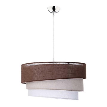 Duolla - Luster na sajli TRIO 1xE27/40W/230V, prečnik 45 cm, smeđa/bež/bela