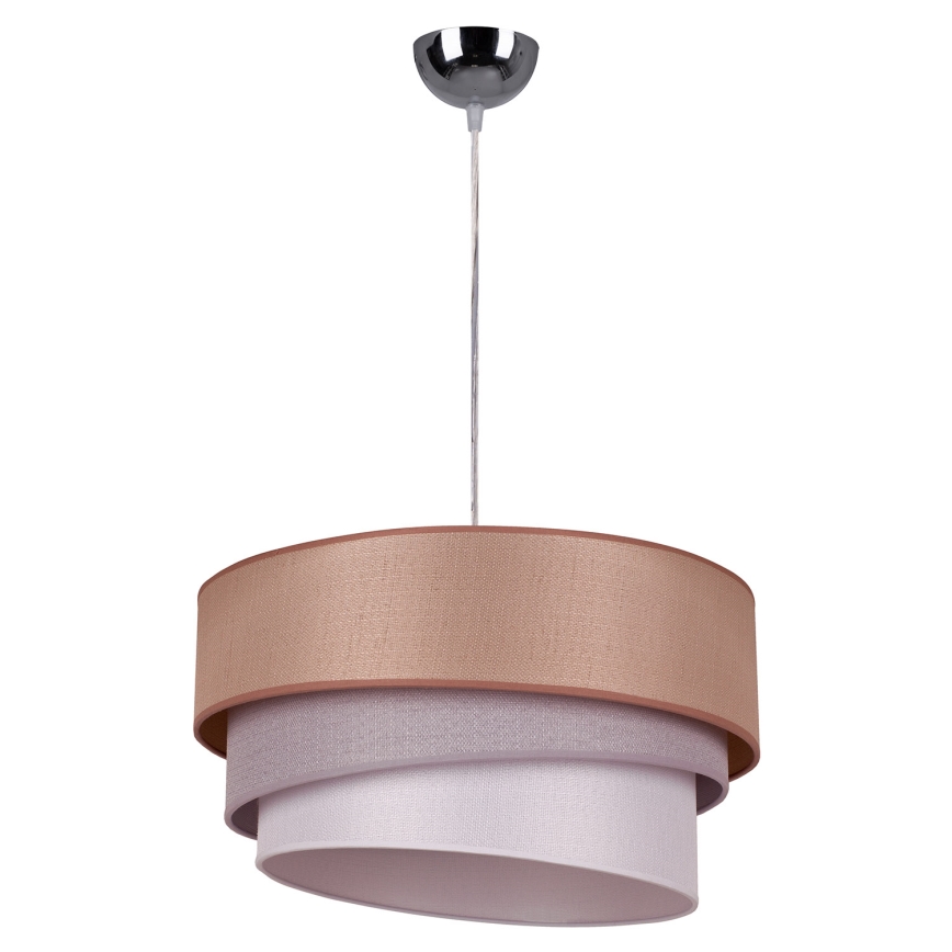 Duolla - Luster na sajli TRIO 1xE27/40W/230V prečnik 45 cm smeđa/siva/srebrna
