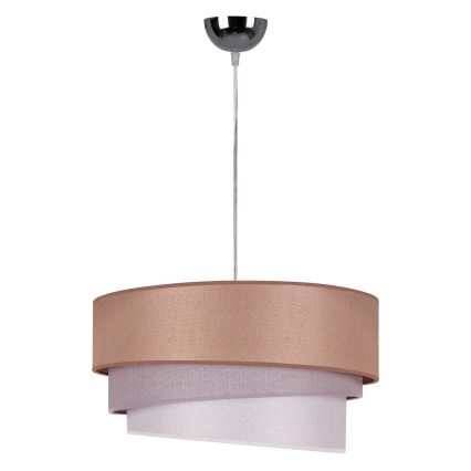 Duolla - Luster na sajli TRIO 1xE27/40W/230V prečnik 45 cm smeđa/siva/srebrna