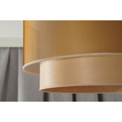 Duolla - Luster na sajli WOOD BOHO 1xE27/15W/230V prečnik 45 cm bakrena/bež