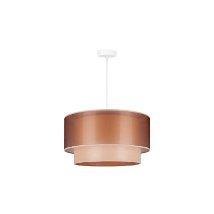 Duolla - Luster na sajli WOOD BOHO 1xE27/15W/230V prečnik 45 cm bakrena/bež