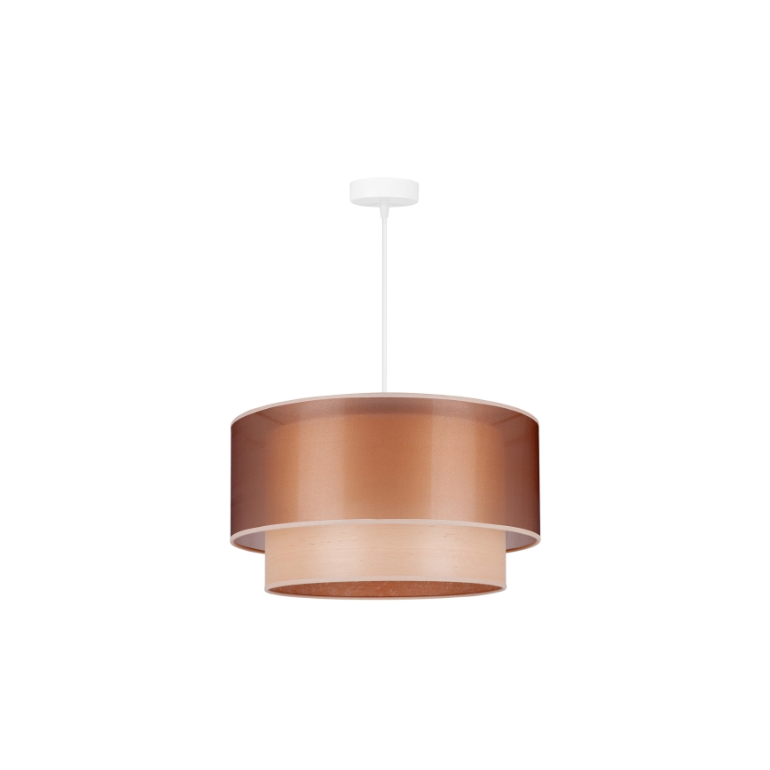Duolla - Luster na sajli WOOD BOHO 1xE27/15W/230V prečnik 45 cm bakrena/bež