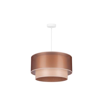 Duolla - Luster na sajli WOOD BOHO 1xE27/15W/230V prečnik 45 cm bakrena/bež