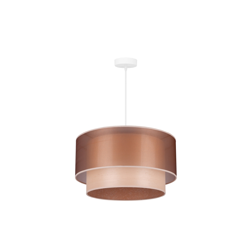 Duolla - Luster na sajli WOOD BOHO 1xE27/15W/230V prečnik 45 cm bakrena/bež