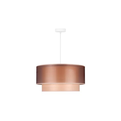 Duolla - Luster na sajli WOOD BOHO 1xE27/15W/230V prečnik 45 cm bakrena/bež