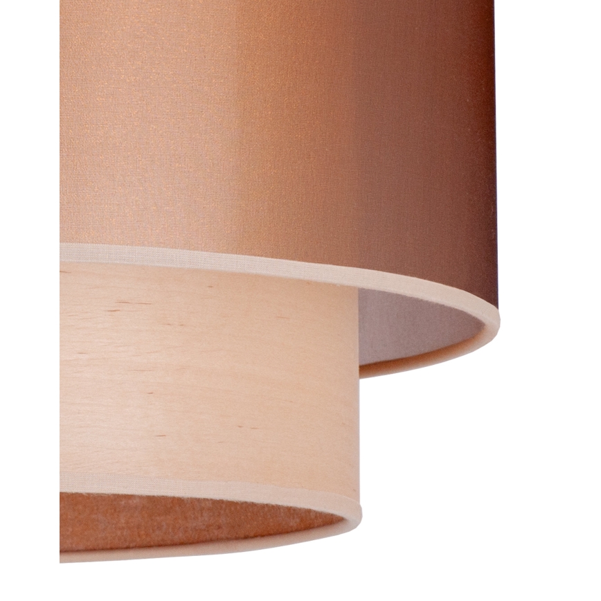 Duolla - Luster na sajli WOOD BOHO 1xE27/15W/230V prečnik 45 cm bakrena/bež