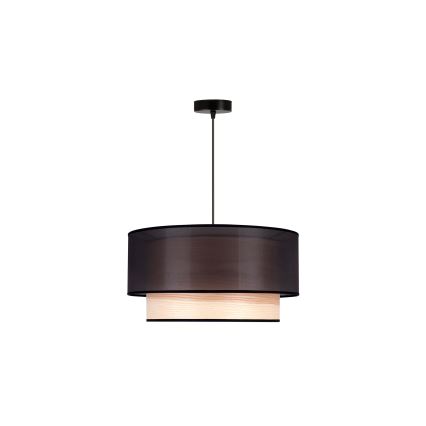 Duolla - Luster na sajli WOOD BOHO 1xE27/15W/230V prečnik 45 cm crna/bež