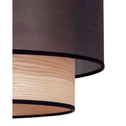 Duolla - Luster na sajli WOOD BOHO 1xE27/15W/230V prečnik 45 cm crna/bež