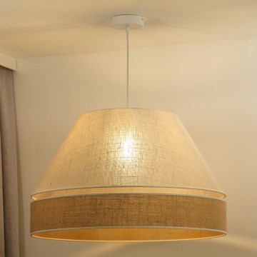 Duolla - Luster na sajli YUTE AVIGNON 1xE27/15W/230V prečnik 60 cm krem/bež